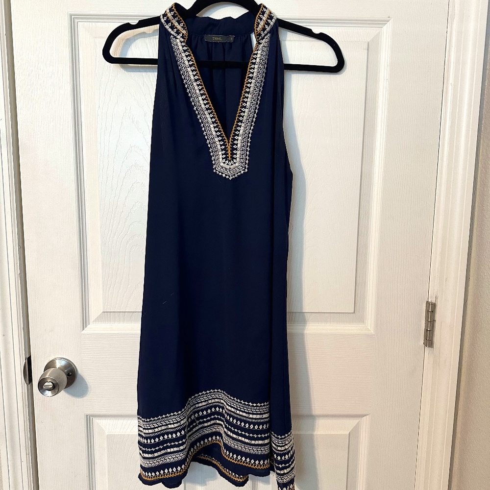 THML Embroidered Sleeveless Dress (Small)